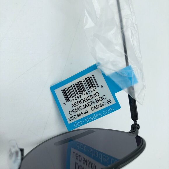 Dot Dash Mens Sunglasses Aerogizmo Aviator Brow Bar Frame Black OS - Picture 4 of 4